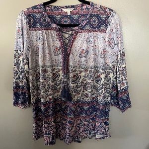 Lucky Brand tie front top